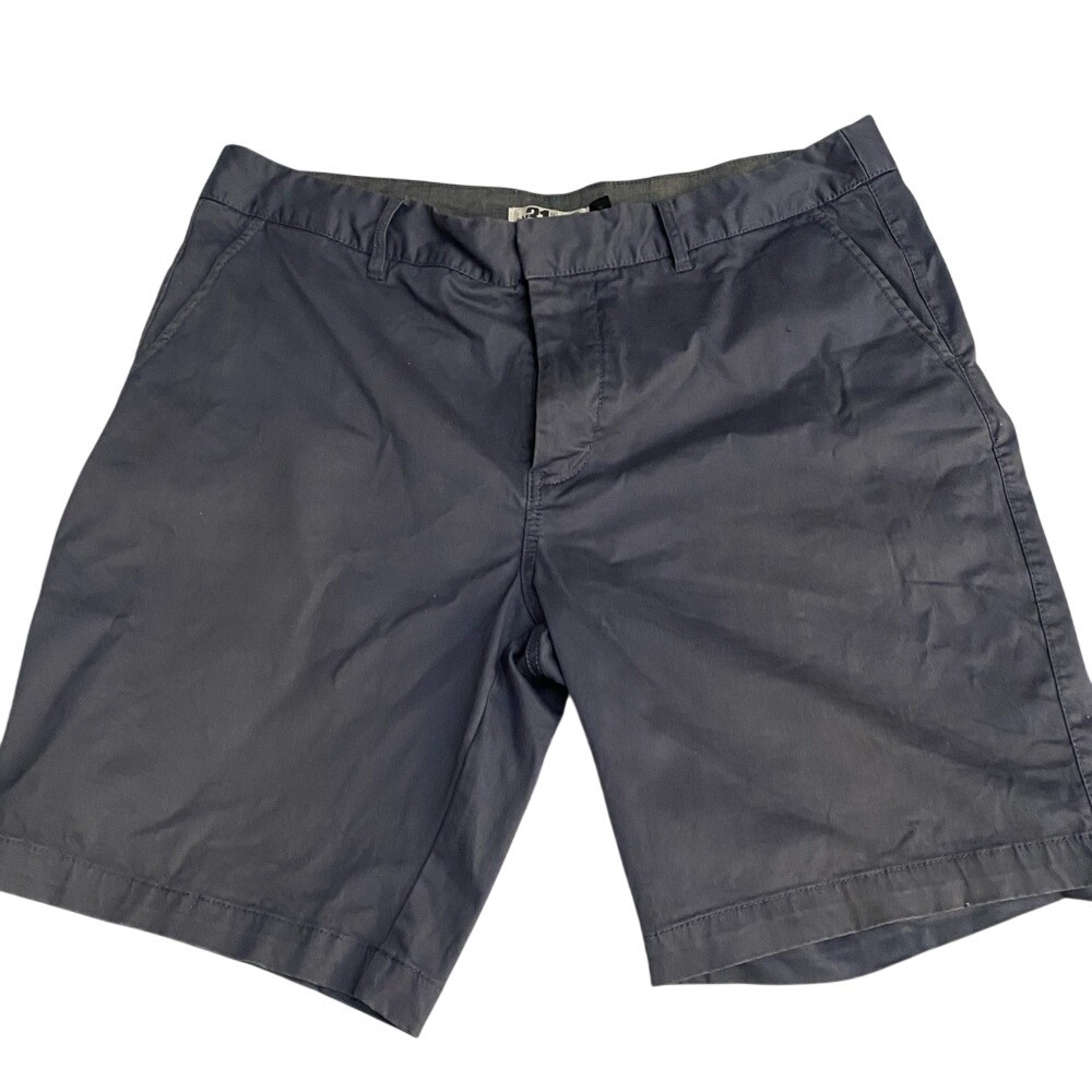 Le 31 Simons Mens Organic Cotton Chino Shorts Blue Size 36 Stretch Twill‎ Casual